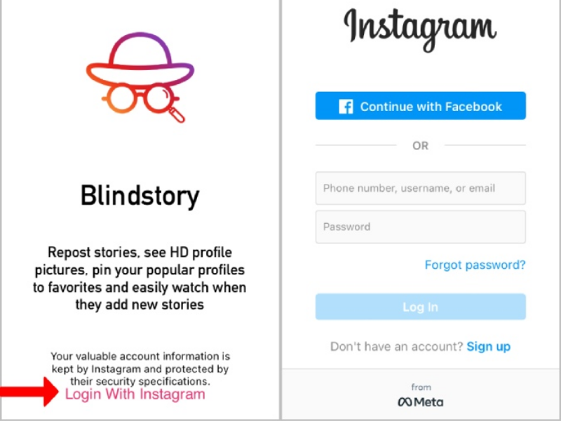 Xem story instgaram qua Blindstory