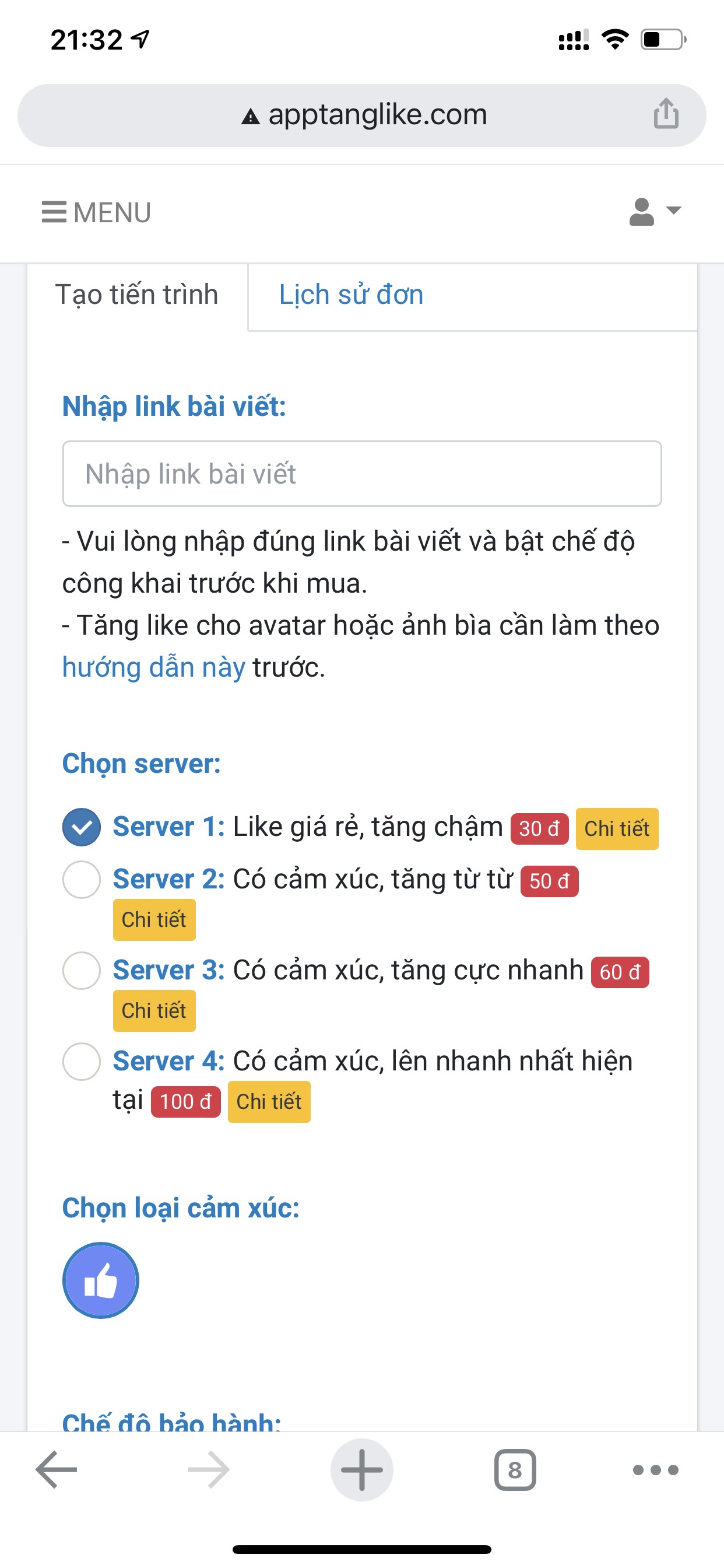 tăng like bài viết facebook miễn phí tại apptanglike.com